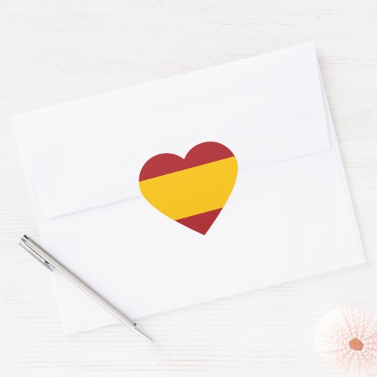 Spanien Flag Heftsticker Herz-Aufkleber (Umschlag)