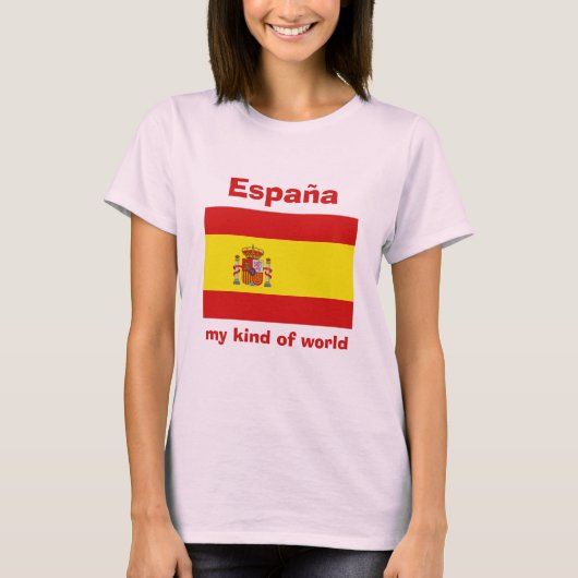 Spanien Flag + Karte + Text T - Shirt (Vorderseite)