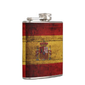 Spanien-Flagge auf altem hölzernem Korn Flachmann (Rechts)