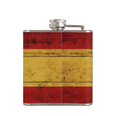 Spanien-Flagge auf altem hölzernem Korn Flachmann (Rückseite)