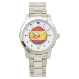 Spanien-Flagge für Frauen - Oversized Silver Watch Armbanduhr