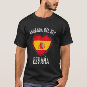 Spanien Flagge Herz Arganda Del Rey Stadt T-Shirt
