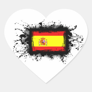 Spanien-Flagge Herz-Aufkleber