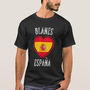 Spanien Flagge Herz Blanes Stadt T-Shirt