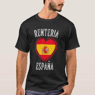Spanien Flagge Herz Renteria Stadt T-Shirt