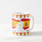 Spanien Flagge innerhalb der Karte Souvenir Design Kaffeetasse (VorderseiteRechts)