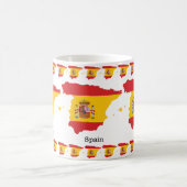 Spanien Flagge innerhalb der Karte Souvenir Design Kaffeetasse (Mittel)