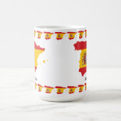 Spanien Flagge innerhalb der Karte Souvenir Design Kaffeetasse (Mittel)