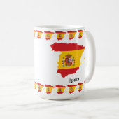 Spanien Flagge innerhalb der Karte Souvenir Design Kaffeetasse (VorderseiteRechts)