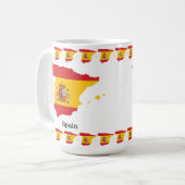 Spanien Flagge innerhalb der Karte Souvenir Design Kaffeetasse (Vorderseite Links)
