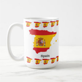 Spanien Flagge innerhalb der Karte Souvenir Design Kaffeetasse