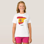 Spanien Flagge innerhalb der Karte Souvenir Design T-Shirt (Vorne ganz)