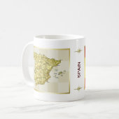 Spanien Flagge + Karte Tasse (Vorderseite Links)
