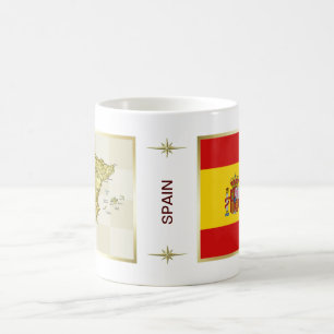 Spanien Flagge + Karte Tasse