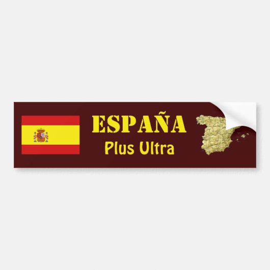 Spanien-Flagge + Karten-Autoaufkleber Autoaufkleber (Vorne)