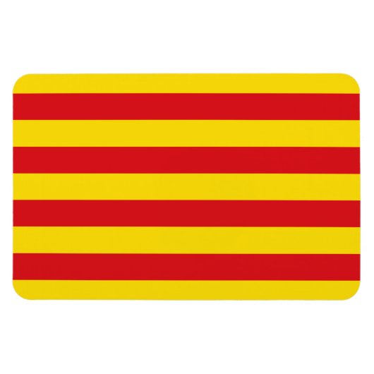 Spanien: Flagge La Senyera Katalonien Magnet (Horizontal)