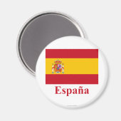Spanien Flagge mit Namen auf Spanisch Magnet (Vorderseite/Rückseite)