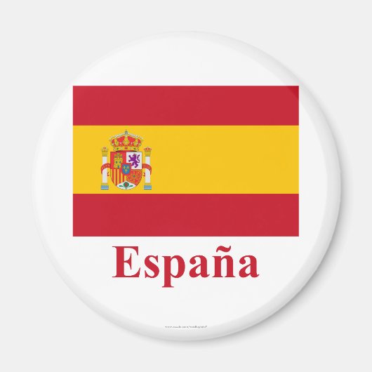 Spanien Flagge mit Namen auf Spanisch Magnet (Vorne)
