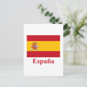 Spanien Flagge mit Namen auf Spanisch Postkarte (Stehend Vorderseite)
