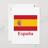 Spanien Flagge mit Namen auf Spanisch Postkarte (Vorne/Hinten)
