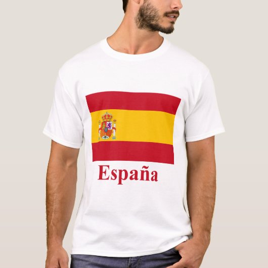 Spanien-Flagge mit Namen auf spanisch T-Shirt (Vorderseite)