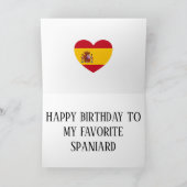 Spanien Flagge Patriotic Geburtstag Karte (Innenseite)