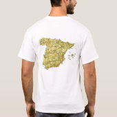 Spanien-Flagge und Karten-T - Shirt (Rückseite)