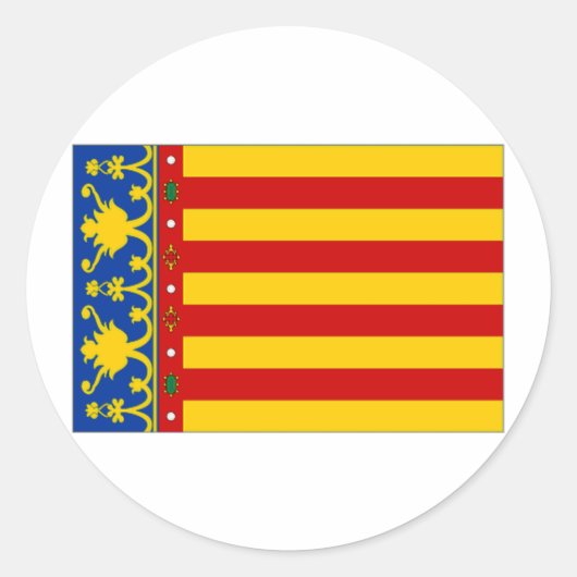 Spanien - Flagge Valencia Runder Aufkleber (Vorderseite)