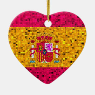 Spanien-Flaggen-Glitterverzierung Keramikornament