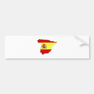 Spanien-Flaggen-Karte Größengleich Autoaufkleber
