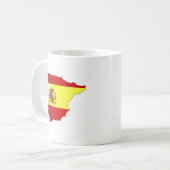 Spanien-Flaggen-Karte Größengleich Kaffeetasse (Vorderseite Links)