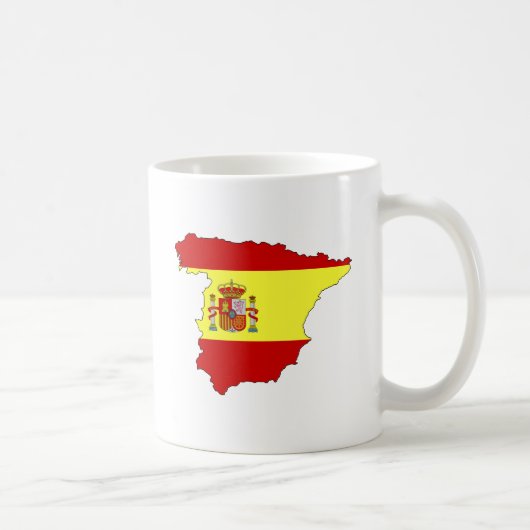 Spanien-Flaggen-Karte Größengleich Kaffeetasse (Rechts)