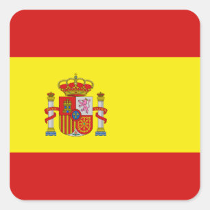 Spanien Flaggenaufkleber Quadratischer Aufkleber