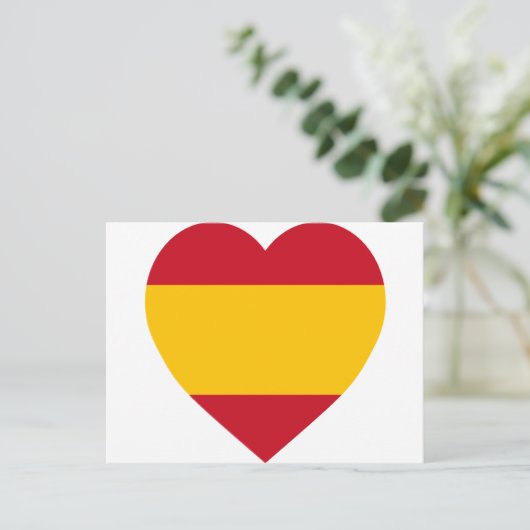 Spanien Flaggenherz Postkarte (Stehend Vorderseite)