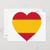 Spanien Flaggenherz Postkarte (Vorne/Hinten)