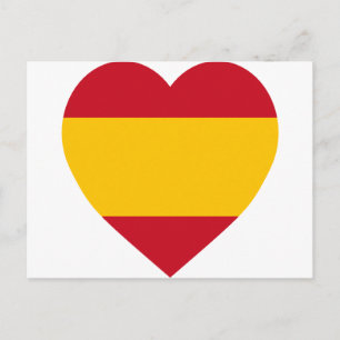 Spanien Flaggenherz Postkarte