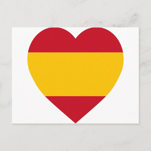 Spanien Flaggenherz Postkarte (Vorderseite)