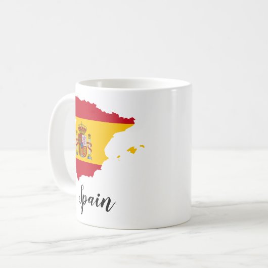 Spanien - Flaggenkarte Kaffeetasse (Vorderseite Links)