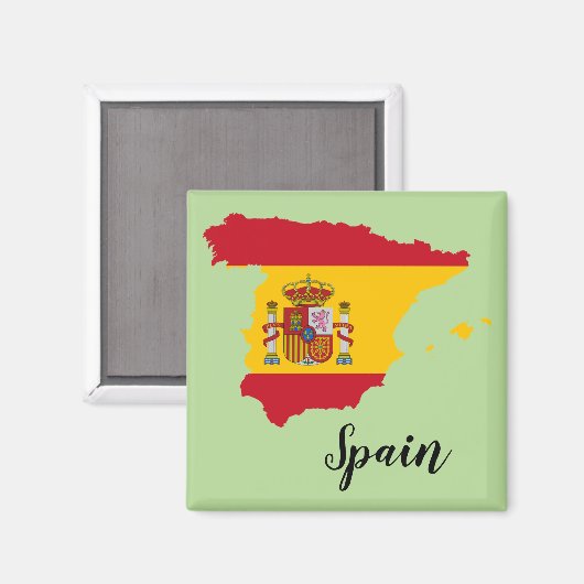 Spanien - Flaggenkarte Magnet (Vorderseite/Rückseite)