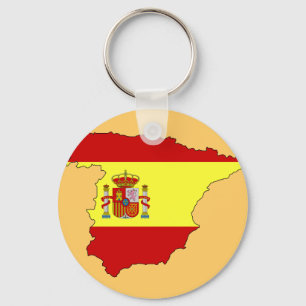 Spanien-Flaggenkarte Schlüsselanhänger