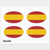 Spanien Flaggenoval-Aufkleber Ovaler Aufkleber (Blatt)
