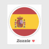Spanien Flaggenrundkleber Aufkleber (Blatt)