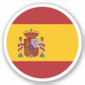 Spanien Flaggenrundkleber Aufkleber (Vorderseite)