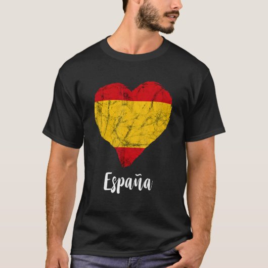 Spanien Flaggenstaat Herz Espana Spanischer Stolz T-Shirt (Vorderseite)
