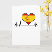 Spanien Flaggenstaat Herzschlag EKG Karte (Gelbe Blume)