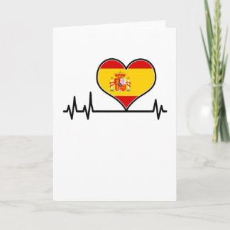 Spanien Flaggenstaat Herzschlag EKG Karte