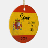 Spanien Flaggenverzierung, Personalisiertes Spanie Keramik Ornament (Rechts)