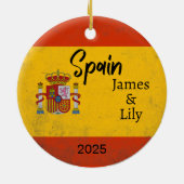 Spanien Flaggenverzierung, Personalisiertes Spanie Keramik Ornament (Hinten)