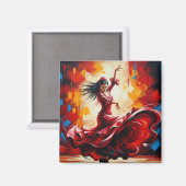 Spanien Flamenco Dancer Colorful Magnet (Vorderseite/Rückseite)
