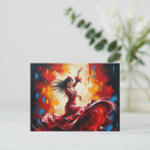 Spanien Flamenco Dancer Colorful Postkarte (Stehend Vorderseite)